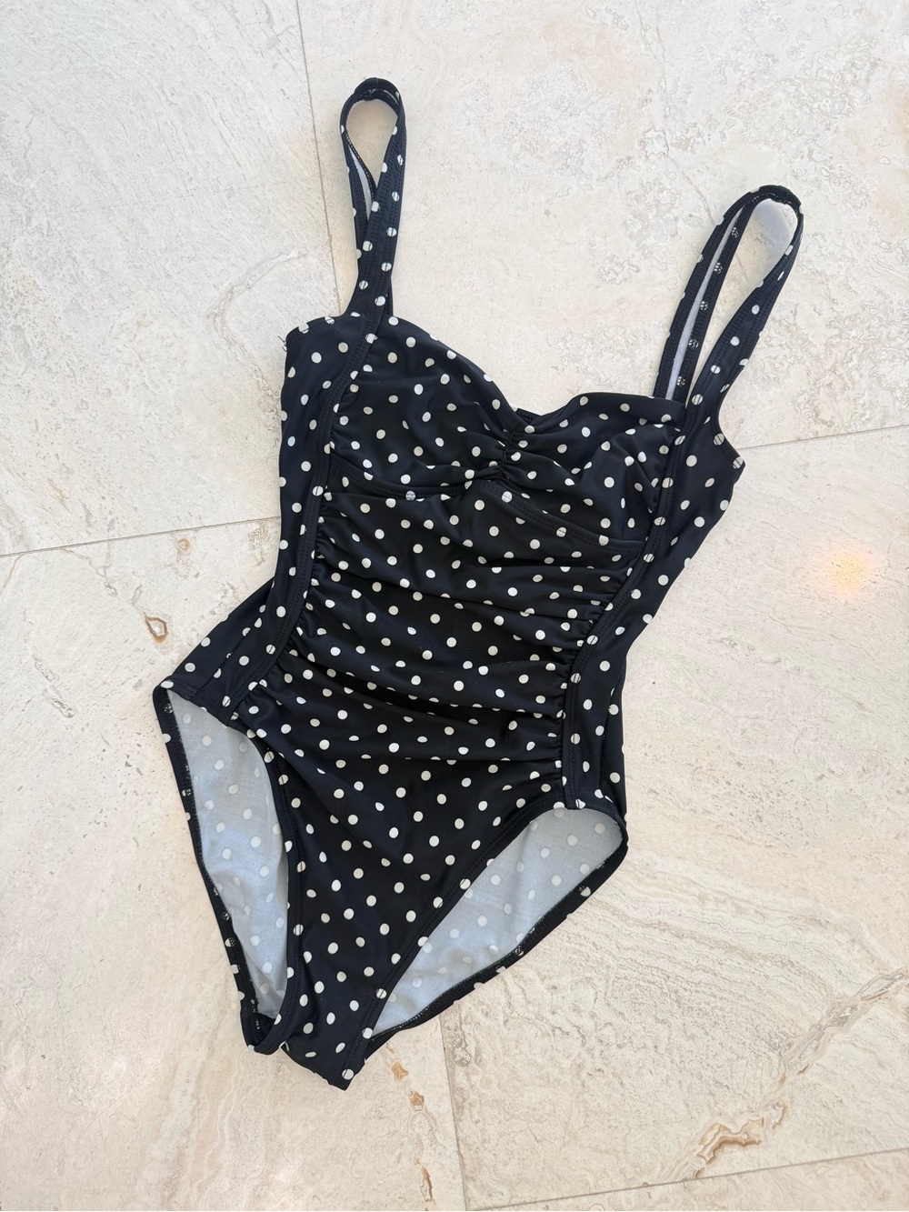 Norma Kamali Bathing Suit Black Polka Dot Pinup Sabrina Carpenter XS RARE
